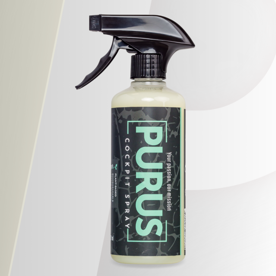 Purus cockpit spray 500ml veilig voor alle materialen met frisse geur zonder strepen of vlekken