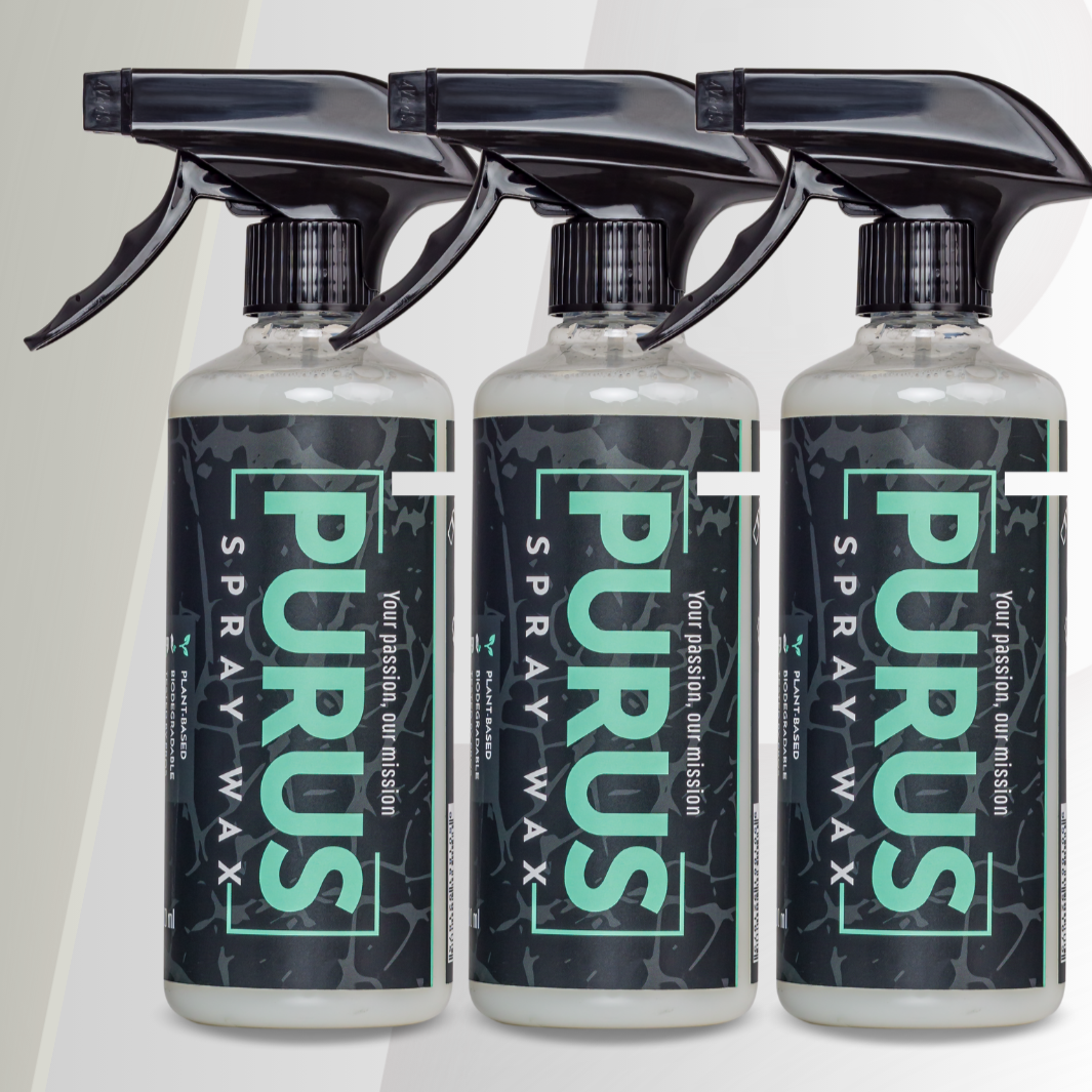 Spray Wax 500ml PURUS met diepe glans, frisse geur, streeploos en waterafstotend, biologisch afbreekbaar en siliconenvrij.